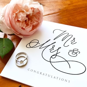 Hochzeitskarte. Hochzeit Geschenkkarte. Hochzeit Wünschen gut Karte. Herr und Frau Karte. Glückwunsch-Karte. Typografie-Karte. Geschenk-Karte. Grußkarte