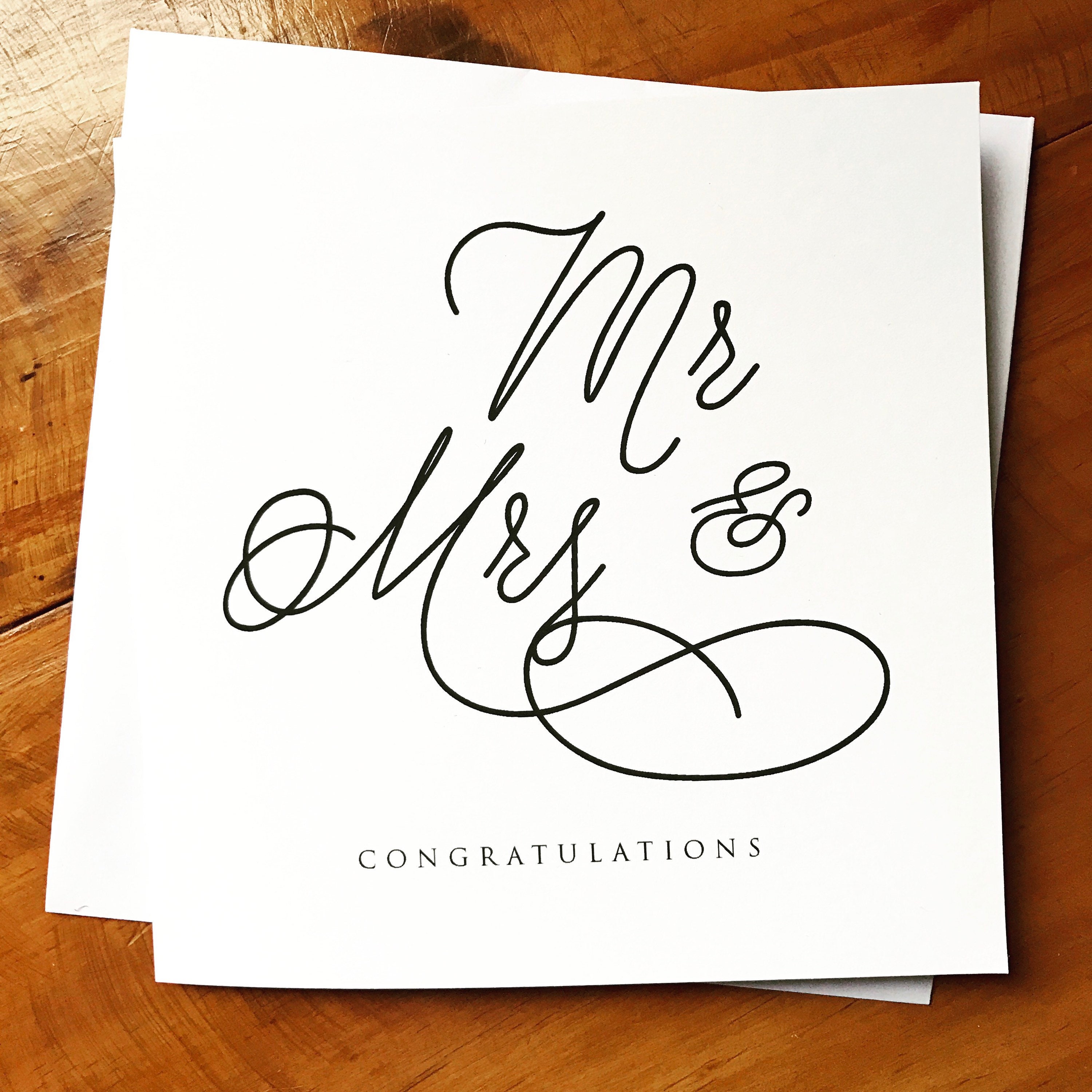Wedding Card. Wedding Gift Card. Wedding Wishing Well Card. Mr and Mrs