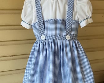 Vestido de Dorothy de Oz, tallas desde 3 meses hasta la talla 10 de niña. Lea la descripción.