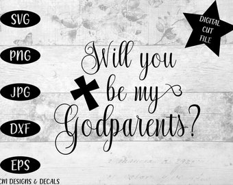 Will You Be My Godparents Svg Etsy