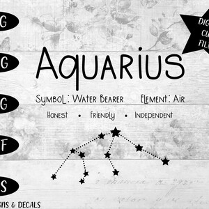 Zodiac SVG / cut files / Aquarius svg / Star signs /  zodiac signs / svg designs / svg cutting files / svg / Astrology SVG / zodiac sign svg