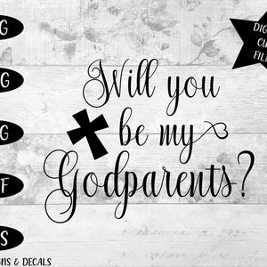 Will you be my Godparents SVG cut file / SVG cutting file / svg design / Baptism svg / proposal svg