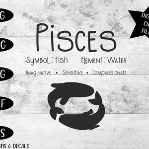 Zodiac SVG / cut files / Pisces svg / Star signs /  zodiac signs / svg designs / svg cutting files / svg / Astrology SVG / zodiac sign svg