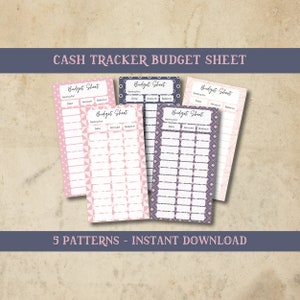 Cash Envelope Printable Budget Sheets / Cash Stuffing Budget Sheets / Printable Budget Tracker / Printable Cash Tracker / Sinking Funds