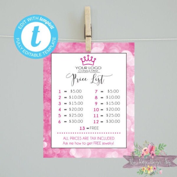 Paparazzi Price List - Etsy