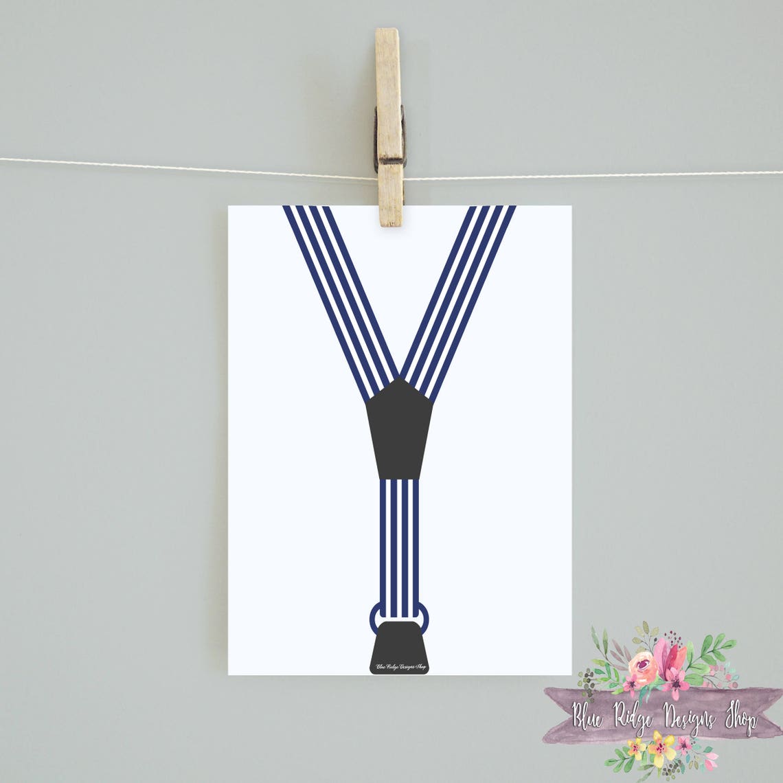 Editable Invitation/suspender Baby Shower Invitation / Navy Grey Bow ...
