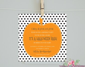 Pumpkin Invitation/Halloween Party/Halloween Invitation/ Kids Birthday Invitation/Fall Invitation