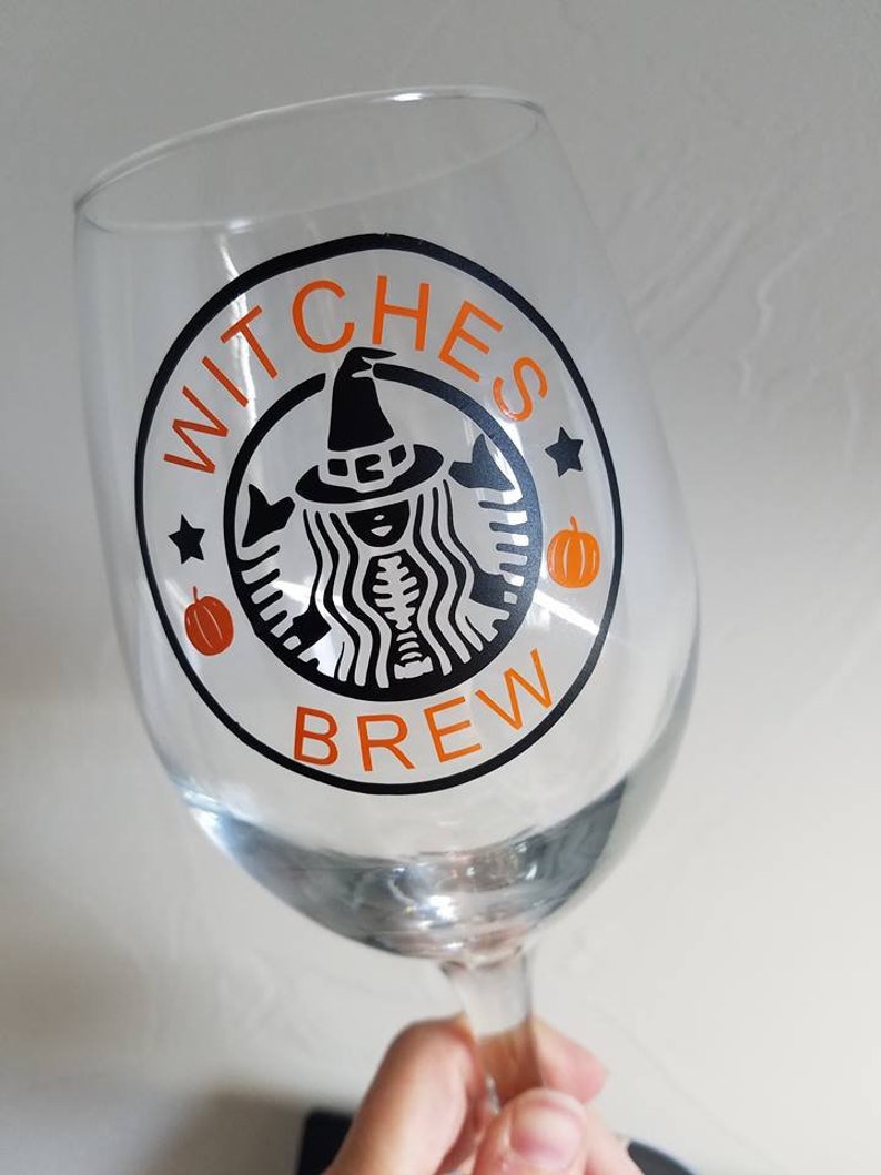 Witches Brew Halloween Wine Glass Coffee Cup Decal Decal Only Glass Not Included Etsy