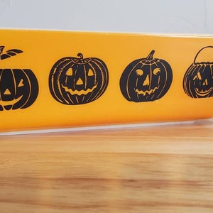 Vintage Halloween inspired pumpkin jack o lantern Decal - Decal only - bowl not included