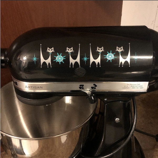 Atomic Cat Starburst MCM Midcentury Inspired Decal - for GE Kitchenaid Stand Mixer