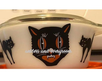 Halloween Black Cat Decal - Bowl Not included DECAL ONLY