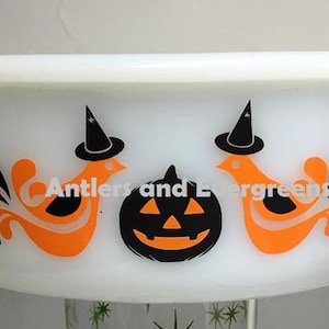 Halloween Witch Bird Decal - Decal only - bowl not included