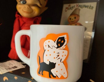 Vintage Halloween Ghost Cat Decal MUG NOT INCLUDED decal only
