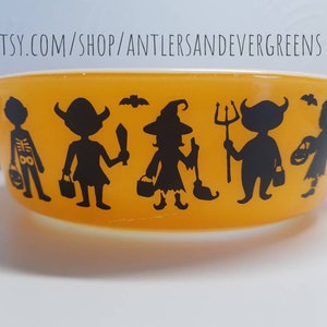 Halloween Trick Or Treaters Decal for vintage dishes