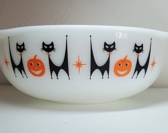 Atomic Cat Halloween Decal - Decal only - bowl not included