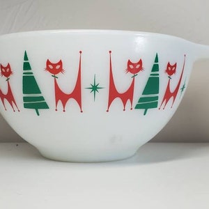 Atomic Cat Christmas Decal - Decal only - bowl not included MCM Modern style