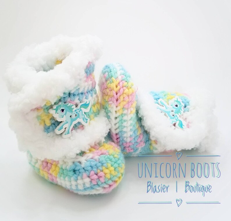 unicorn baby booties