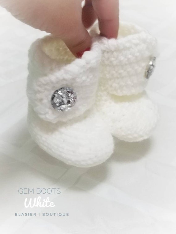 Crochet Gem Baby BootiesBaby Girl Clothes Christmas baby Etsy