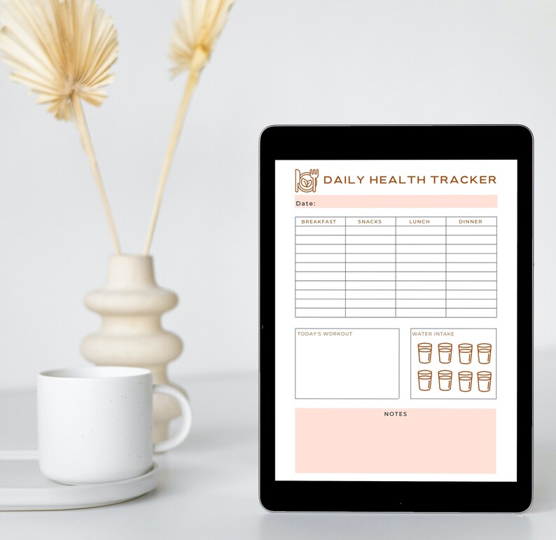 Daily Health Tracker PRINTABLE INSTANT DOWNLOAD. Six Color Etsy