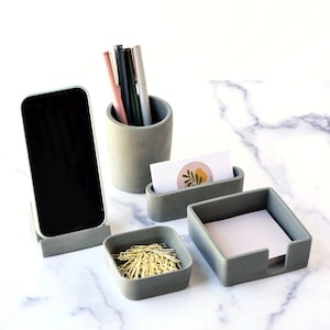 Desk Accessories Set, 5 Piece Desk Organizer, Office Decor, Corporate Gift, Office & Desk Storage, Sticky Note Holder, Phone Holder