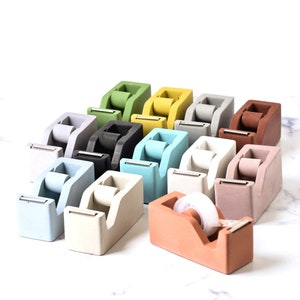 Concrete Tape Dispenser, Desk Accessories, Scotch Tape Holder, Minimalist, Modern Office, Desk Organizer