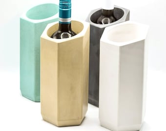Enfriador de vino de hormigón, portabotellas personalizado, regalo de boda, enfriador de vino, regalos de vino, cata de vinos, regalos de cocina, decoración de boda