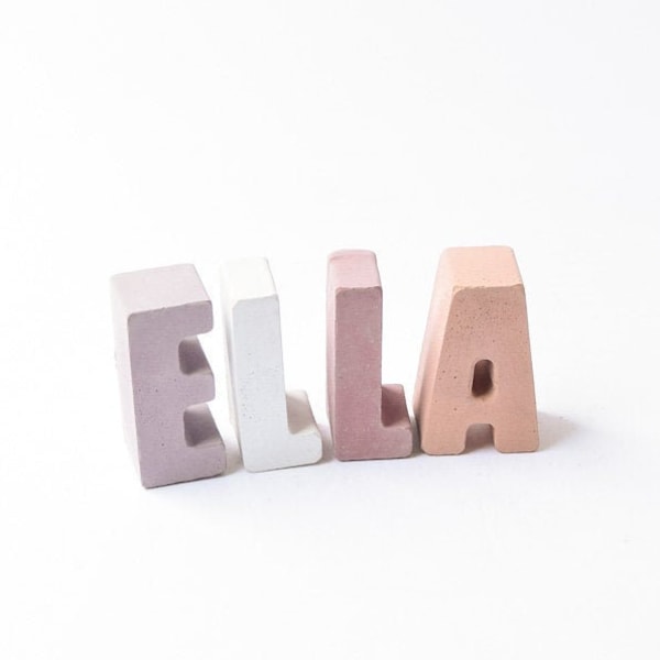 Name Letters for Nursery (Uppercase), Baby Name Sign, Nursery Decor, Concrete Letters, Baby Room, Kids Room, Modern, Minimalist Home