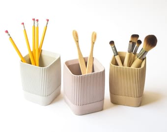 Pencil Cup - Pen Cup - Desk Set - Concrete Pencil Holder - Desk Organization - Modern - Cement - Office Decor - Minimalist Toothbrush Holder