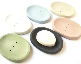 LIQUIDACIÓN** Jabonera - Jabonera de hormigón - Baño moderno - Cemento - Accesorios de baño - Jabonera con orificios de drenaje - Minimalista