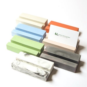 Porte-cartes de visite pour bureau - Porte-cartes de visite en béton - Moderne - Organiseur de bureau - Décoration de bureau - Porte-cartes - Présentoir pour cartes de visite