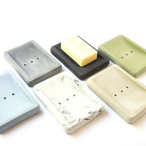 Soap Dish - Concrete Soap Dish - Modern Bathroom - Rectangle Cement - Bathroom Accessories - Soap Dish with Drain Holes - Beton - Minimalist