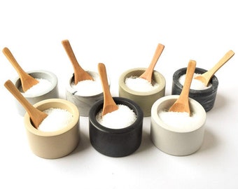 CLEARANCE** Concrete Salt and Pepper Cellars - Spice Jar - Salt Pinch Bowl - Pepper - Salt Pot - Kitchen Gifts - Cement - Minimalist