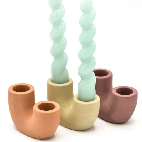 Candlestick Holder Concrete Candle Minimalist Taper Etsy Canada