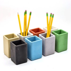 Concrete Pen Holder - Pencil Holder - Desk Accessories - Office Decor - Toothbrush Holder - Office & Desk Storage - Minimalist - Modern -