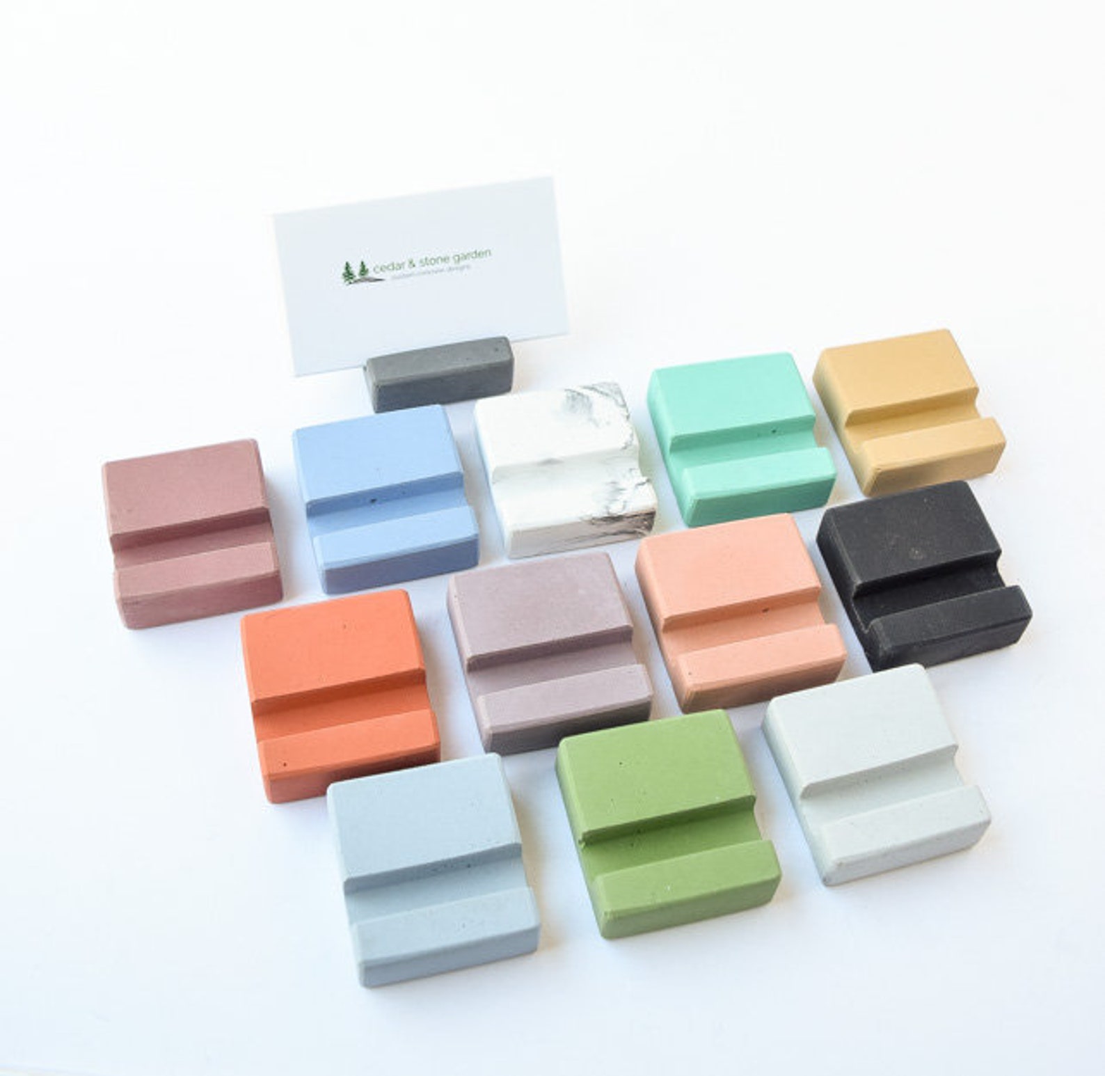 Square Business Card Holder Business Card Holder for Desk Etsy