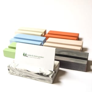 CLEARANCE** Business Card Holder for Desk - Concrete Business Card Holder - Modern - Desk Organizer - Office Decor - Business Card Display