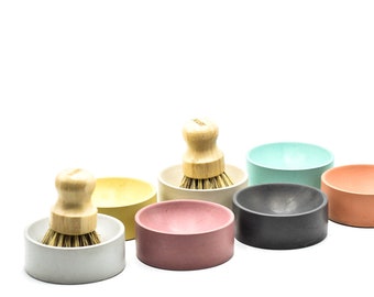 Concrete Scrub Brush Holder, Soap Holder, Soap Dish, Kitchen Organization, Modern Kitchen Decor, Bath Accessories, Minimalist Home