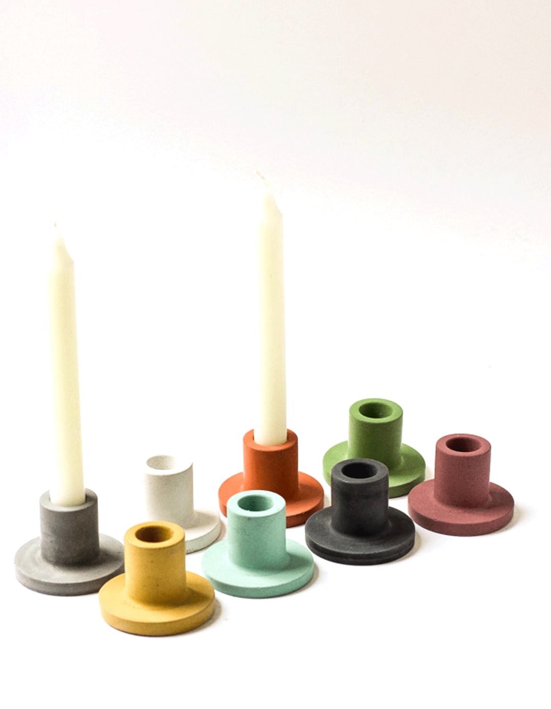 Candlestick Holder Concrete Candle Minimalist Taper Candle