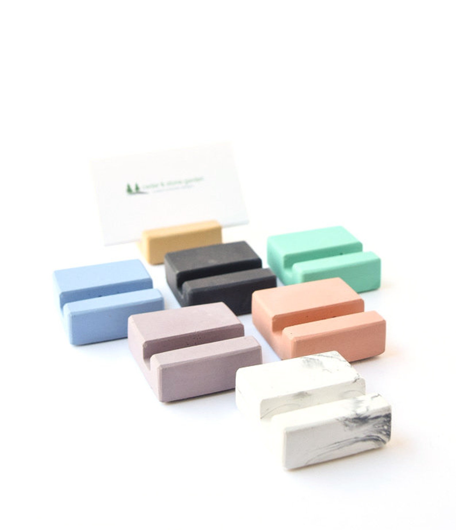 Square Business Card Holder Business Card Holder for Desk Etsy