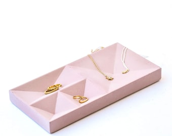 Jewelry Organizer Tray - Concrete Jewelry Holder - Ring Holder - Mother's Day - Catchall - Geometric - Minimalist - Jewelry Display, Modern