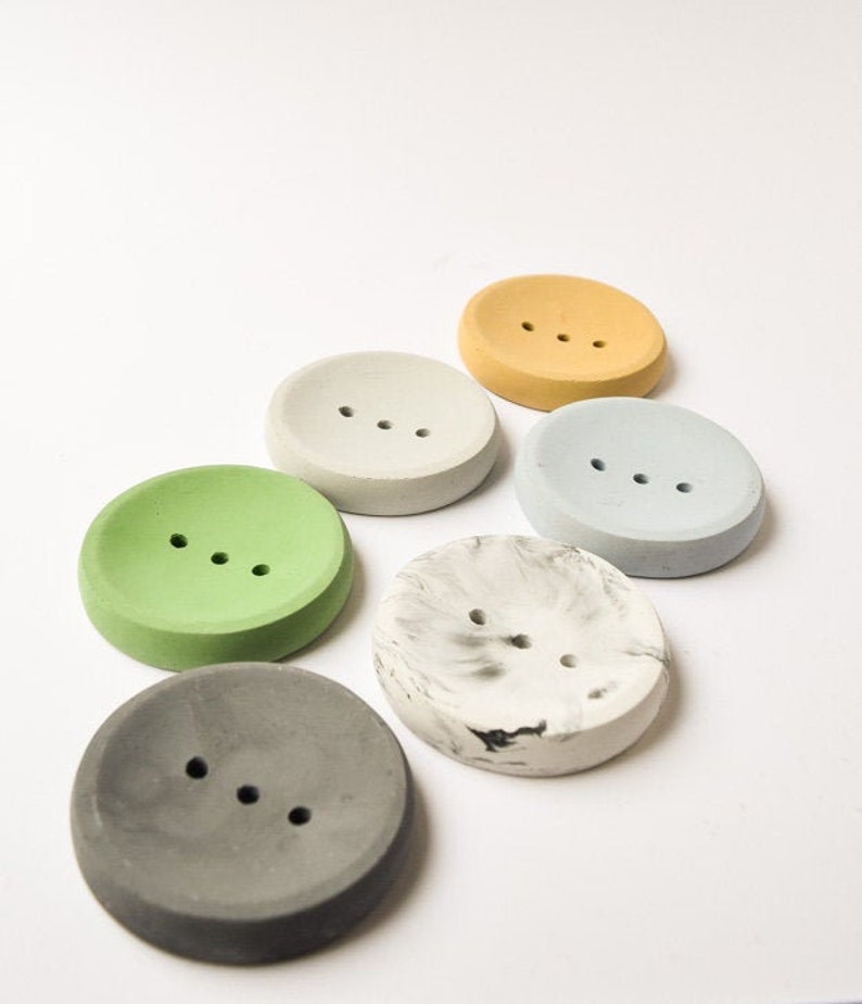Soap Dish Concrete Soap Dish Modern Bathroom Round Soap Etsy