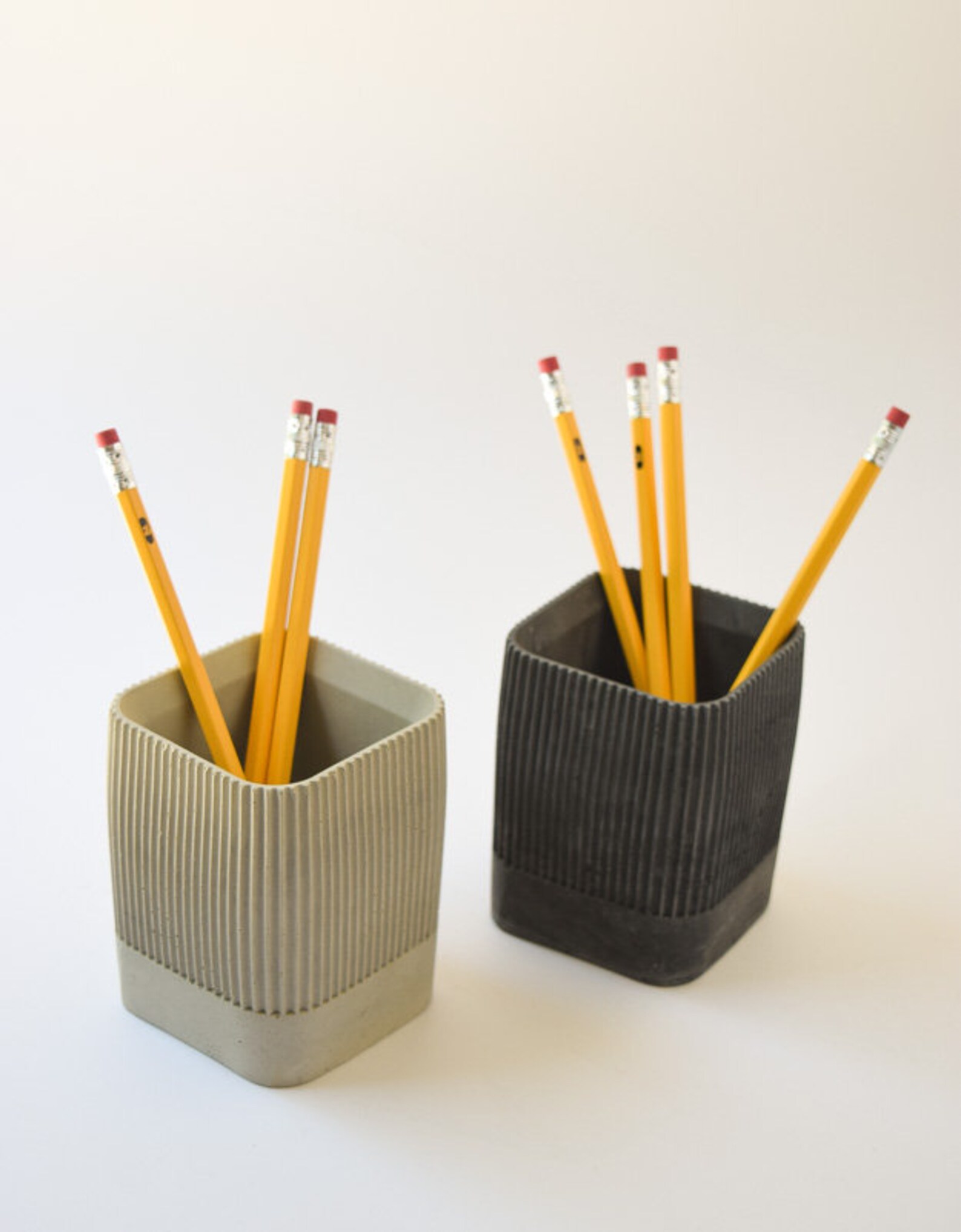 Pencil Cup Pen Cup Desk Set Concrete Pencil Holder Etsy