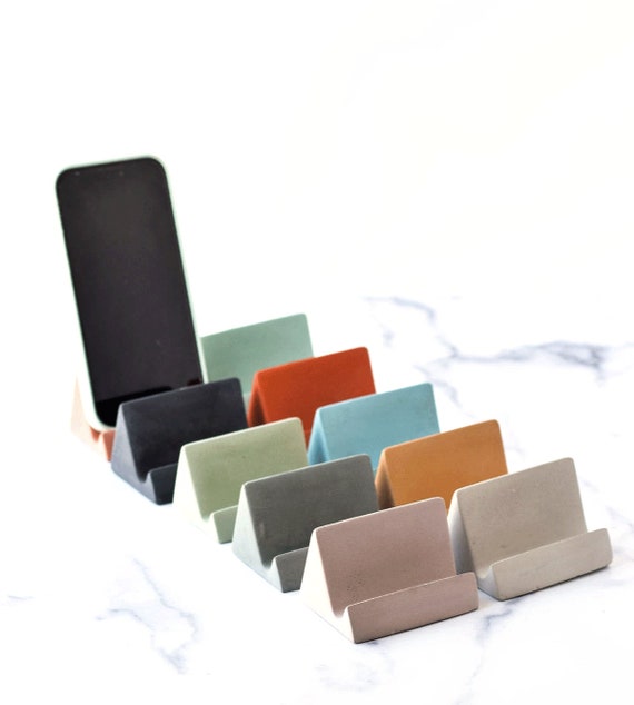 Phone Stand - Phone Holder - Concrete Phone Holder for Desk - Modern - Office Decor - Minimalist - Iphone Holder - Desk Organization - Beton by CedarandStoneGarden
