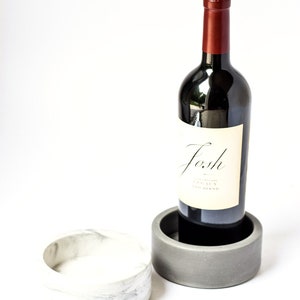 Concrete Wine Bottle Coaster Wine Bottle Holder Minimalist Kitchen Decor Wine Accessories Wine Gifts Table Decor Dinner Party image 5