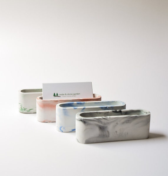 Marble Business Card Holder Concrete Business Card Holder Etsy