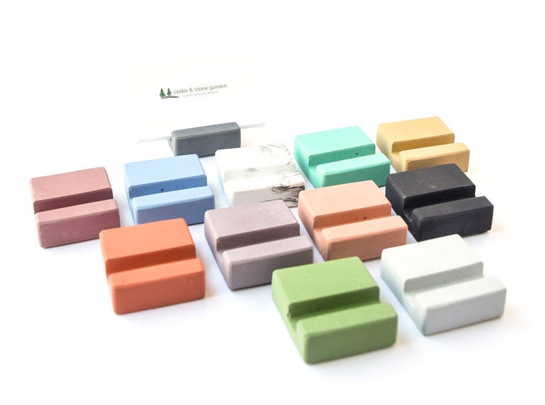 Square Business Card Holder Business Card Holder for Desk Etsy