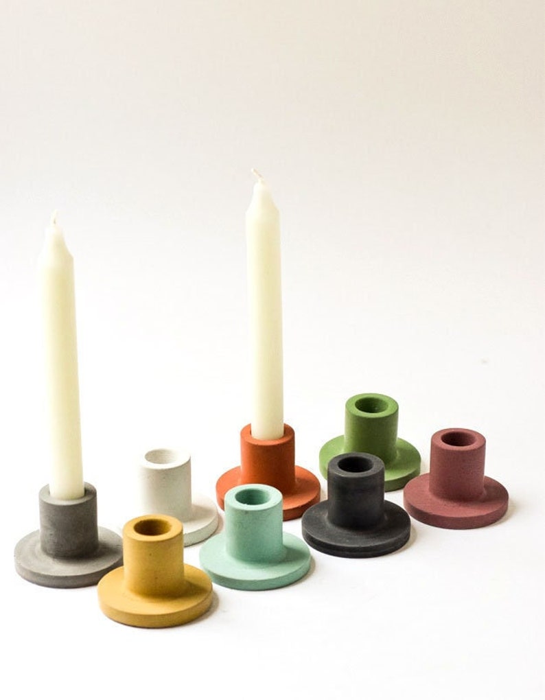 Candlestick Holder - Concrete Candle - Minimalist - Taper Candle Holder - Modern Home - Tablescape - Tabletop - Centerpiece - Holiday Table 