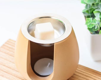 Concrete Wax Melt Warmer, Minimalist Wax Burner in 21 Colors, Handmade Modern Home Décor, Tealight Wax Melt Burner with Optional Wax Melts