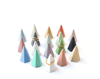 Minimalist Concrete Ring Cone Holder, Jewelry Display, Engagement Ring Holder, Gift For Her, Gift for Jewelry Lovers