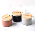 Concrete Salt Pepper Sugar Bowl Wood Lid, Salt Cellar with Lid, Spice Bowl, Kitchen Accessories, Modern Farmhouse, Minimalist Home, Salt Box